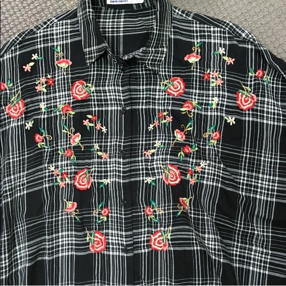 Zara Dresses & Skirts - NWT Zara Basic Denim Embroidered shirt mini dress oversized tunic M